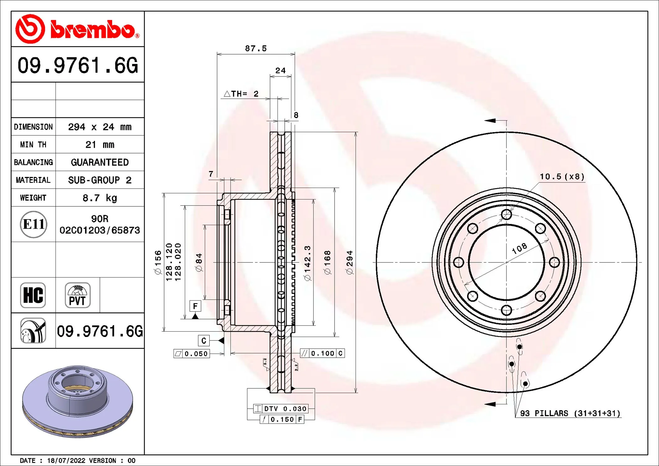 Kit de freins, frein à disques BREMBO KT 10 024