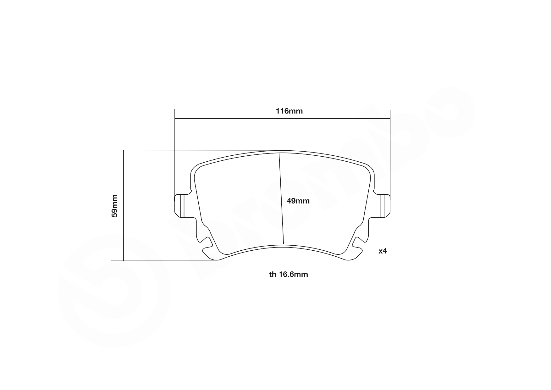 Kit de plaquettes de freins de haute performance BREMBO 07.B315.00
