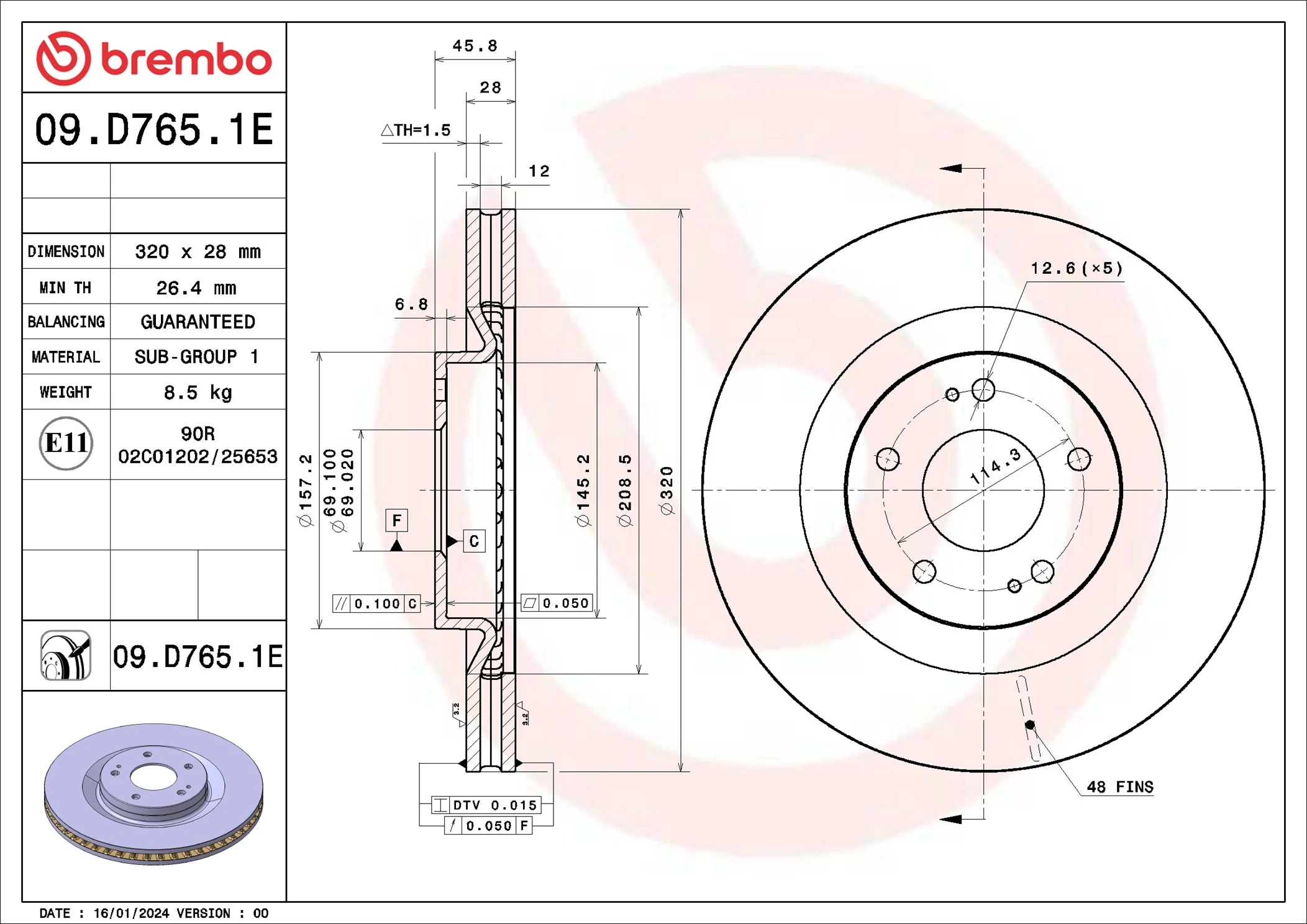 Kit de freins, frein à disques BREMBO KT 08 072