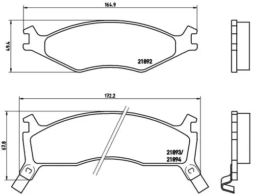 Kit de plaquettes de frein, frein à disque BREMBO P 30 006