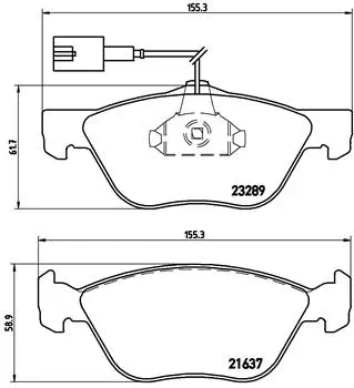 Kit de plaquettes de frein, frein à disque BREMBO P 23 077
