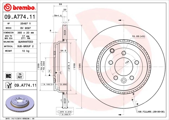 BREMBO 09.A774.11