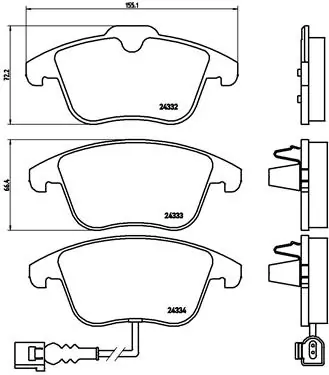 BREMBO P 85 112 — Колодка гальм. диск. AUDI Q3 (06/11-) передн. (вир-во BREMBO)