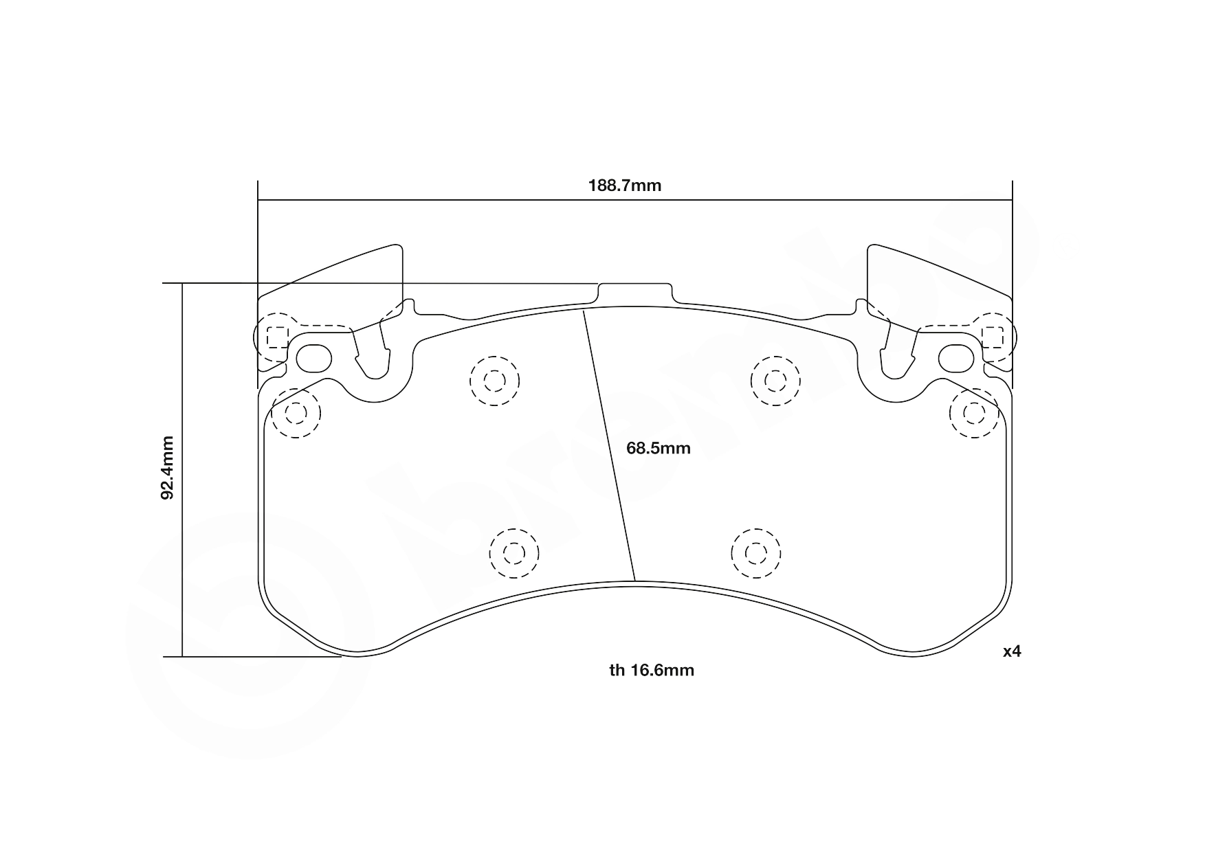 Kit de plaquettes de freins de haute performance BREMBO 07.D435.26