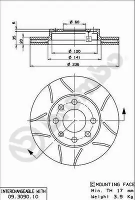Disque de frein BREMBO 09.3090.75