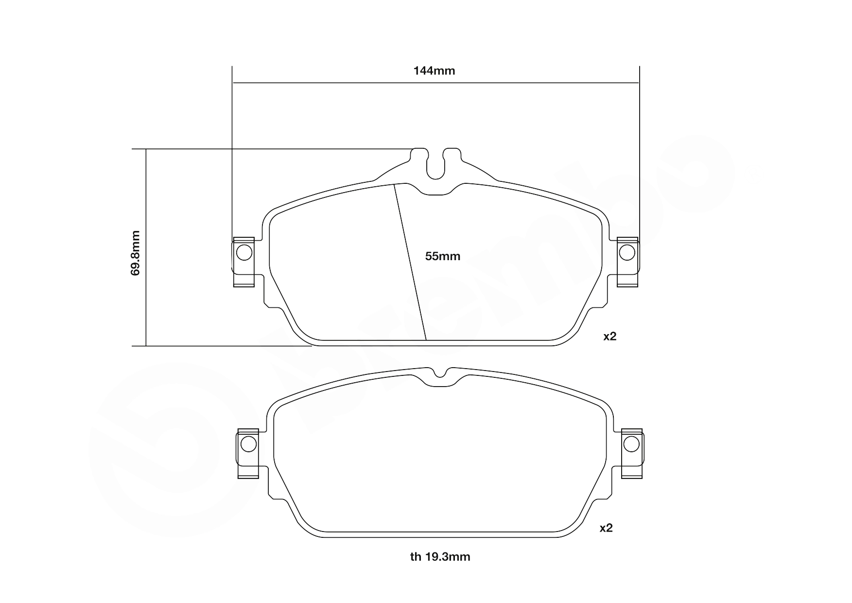 Kit de plaquettes de freins de haute performance BREMBO 07.D435.24