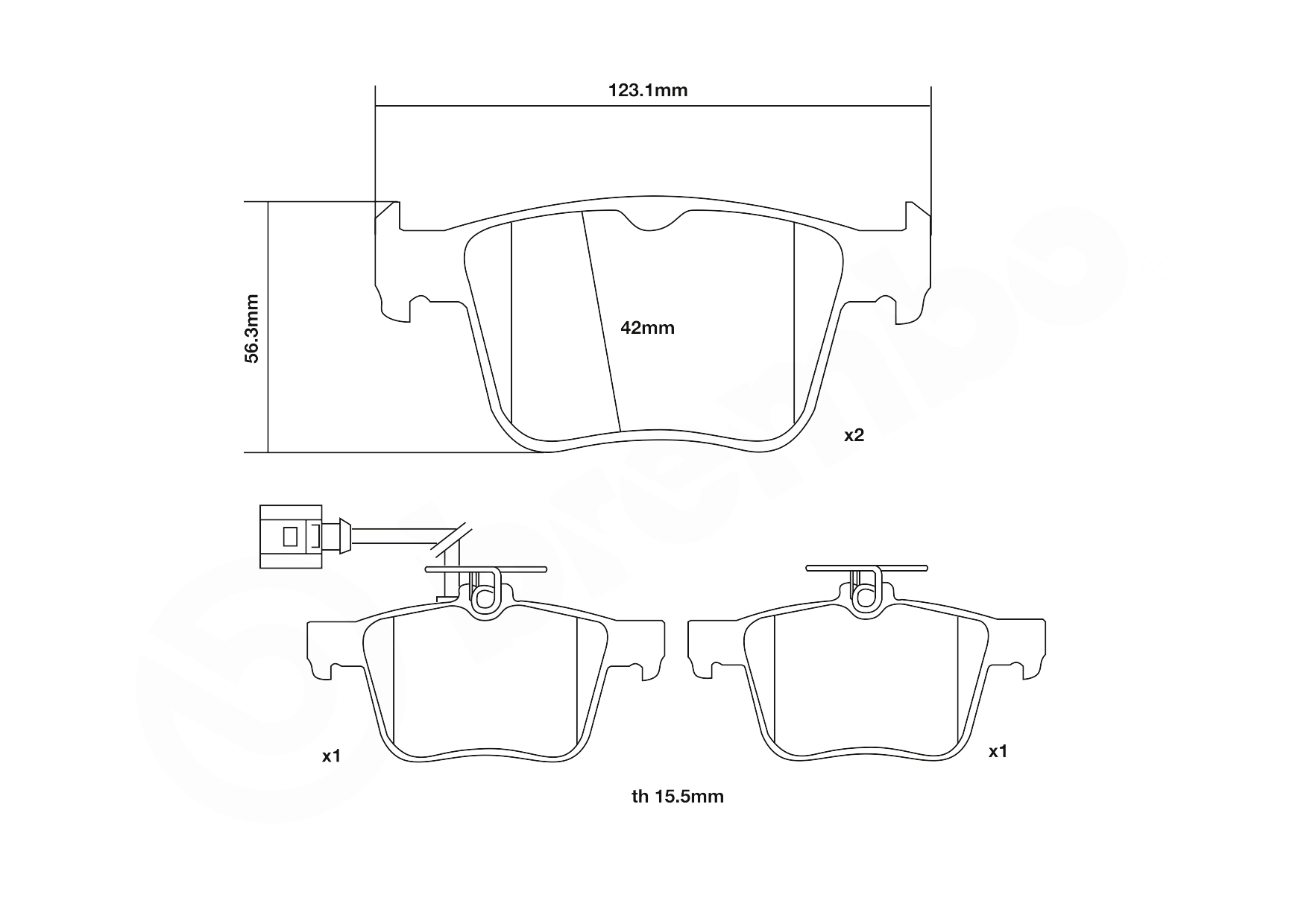 Kit de plaquettes de freins de haute performance BREMBO 07.B315.93