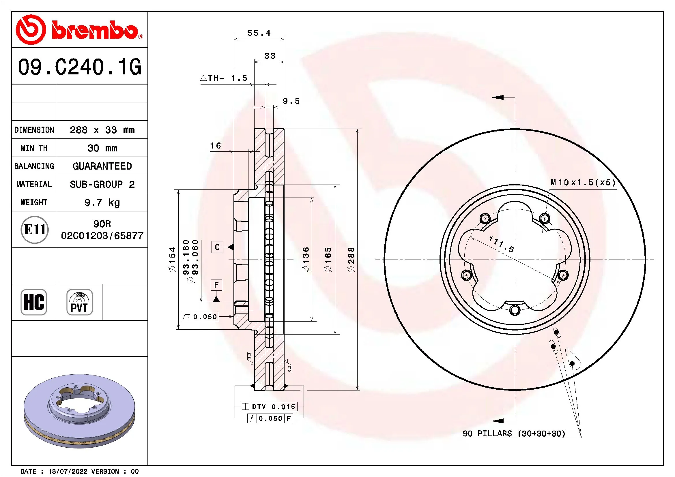 Kit de freins, frein à disques BREMBO KT 10 010