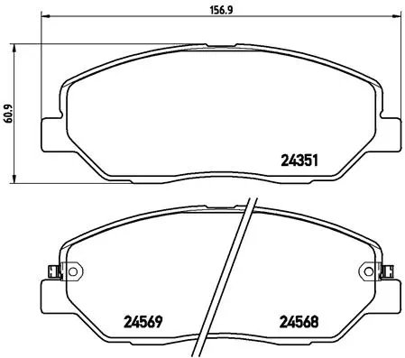 BREMBO P 30 036 — Колодка гальм. диск. HYUNDAI SANTA FE, передн. (вир-во BREMBO)
