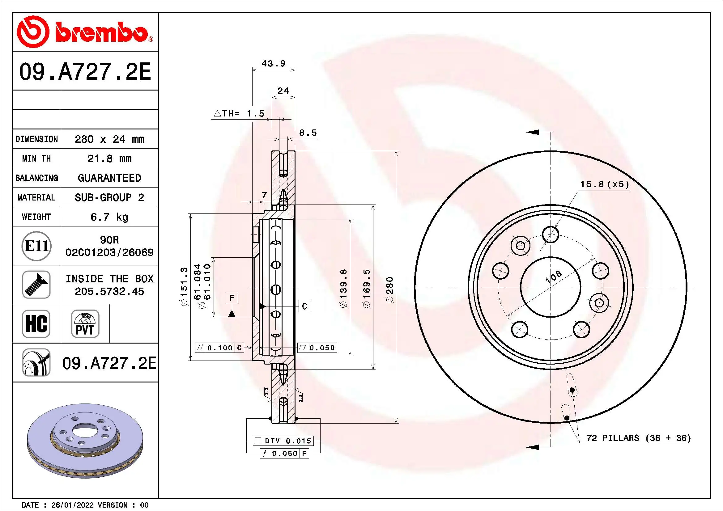 Kit de freins, frein à disques BREMBO KT 08 033