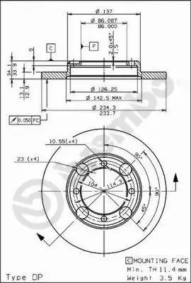 Disque de frein BREMBO 08.7072.10