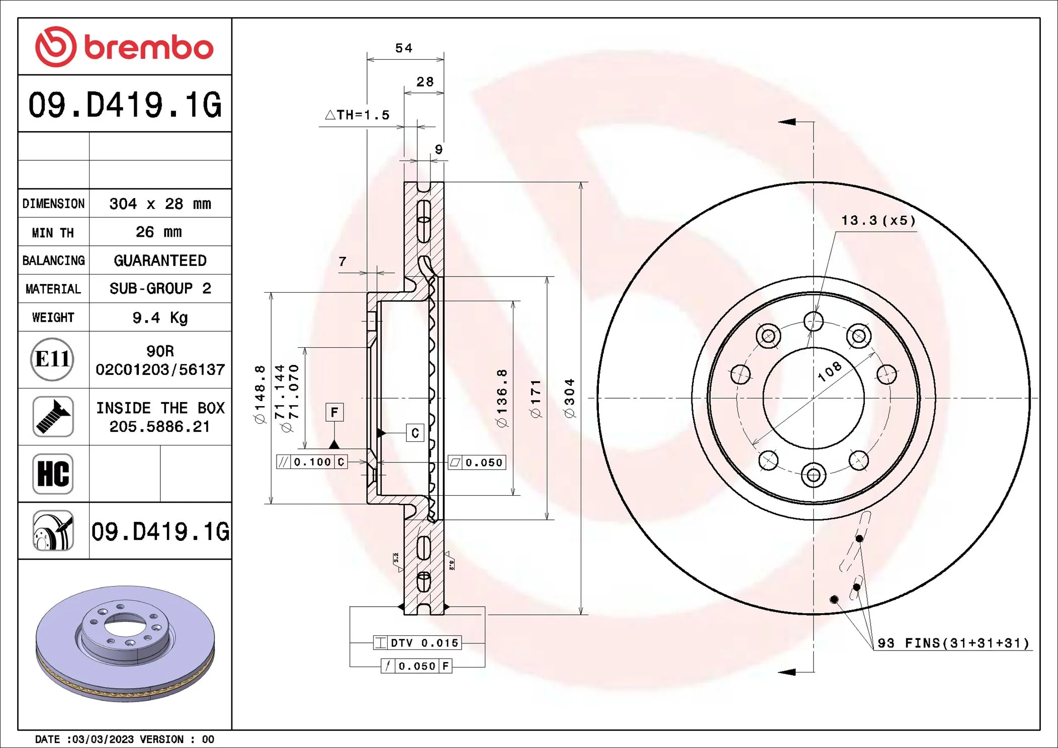 Kit de freins, frein à disques BREMBO KT 10 049