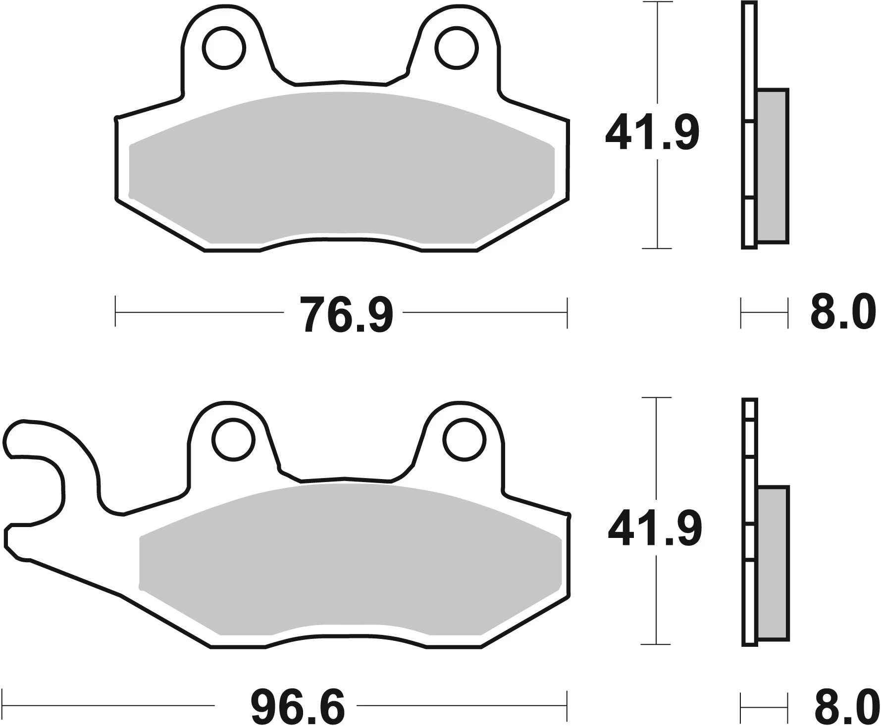 Kit de plaquettes de frein, frein à disque BREMBO 07076XS