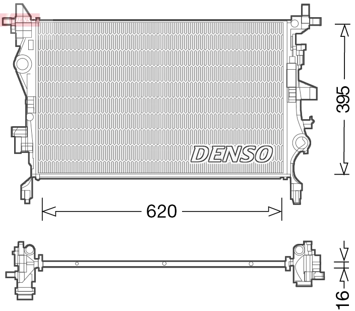 Radiateur, refroidissement du moteur DENSO DRM06036