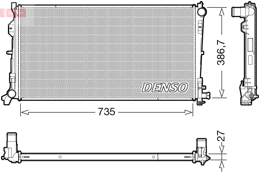 Radiateur, refroidissement du moteur DENSO DRM06040