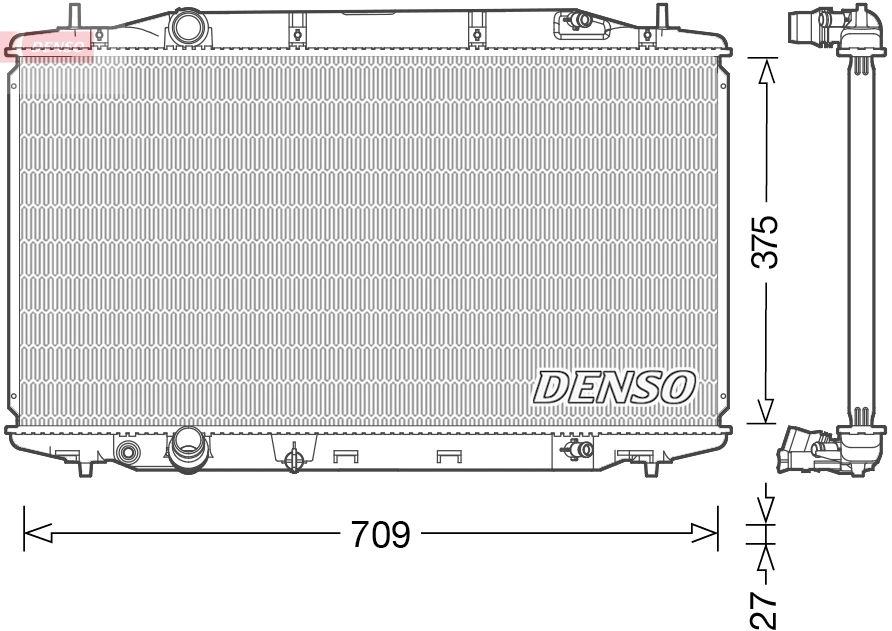 Radiateur, refroidissement du moteur DENSO DRM40041
