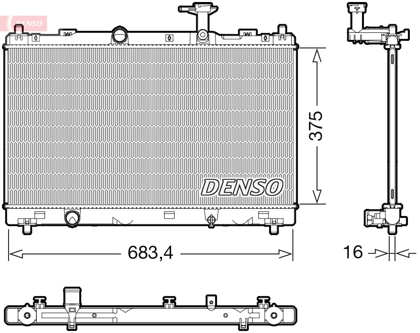 Radiateur, refroidissement du moteur DENSO DRM47038
