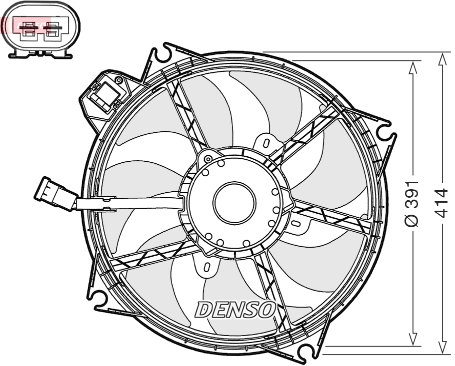 Ventilateur, refroidissement du moteur DENSO DER23005