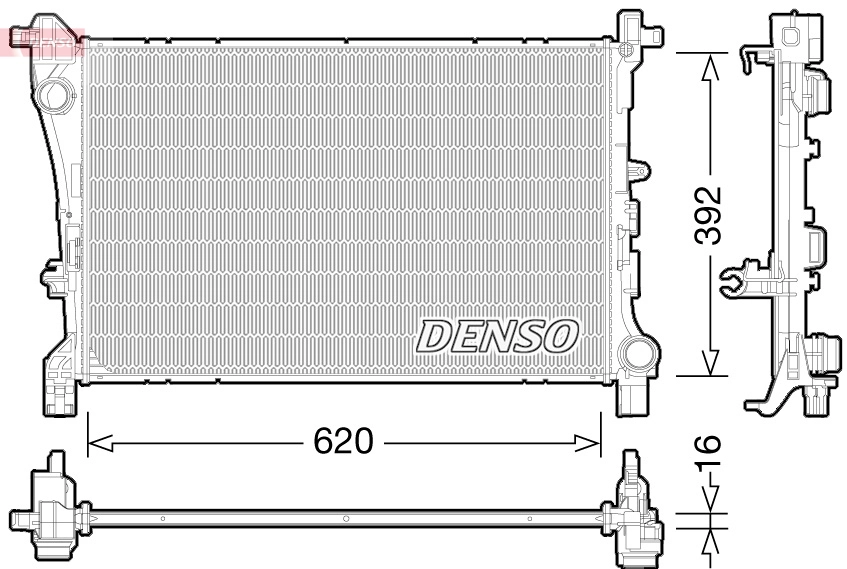 Radiateur, refroidissement du moteur DENSO DRM09166