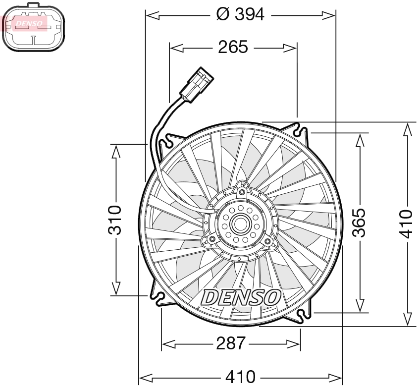 Ventilateur, refroidissement du moteur DENSO DER07012