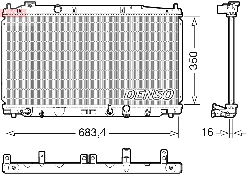 Radiateur, refroidissement du moteur DENSO DRM40053