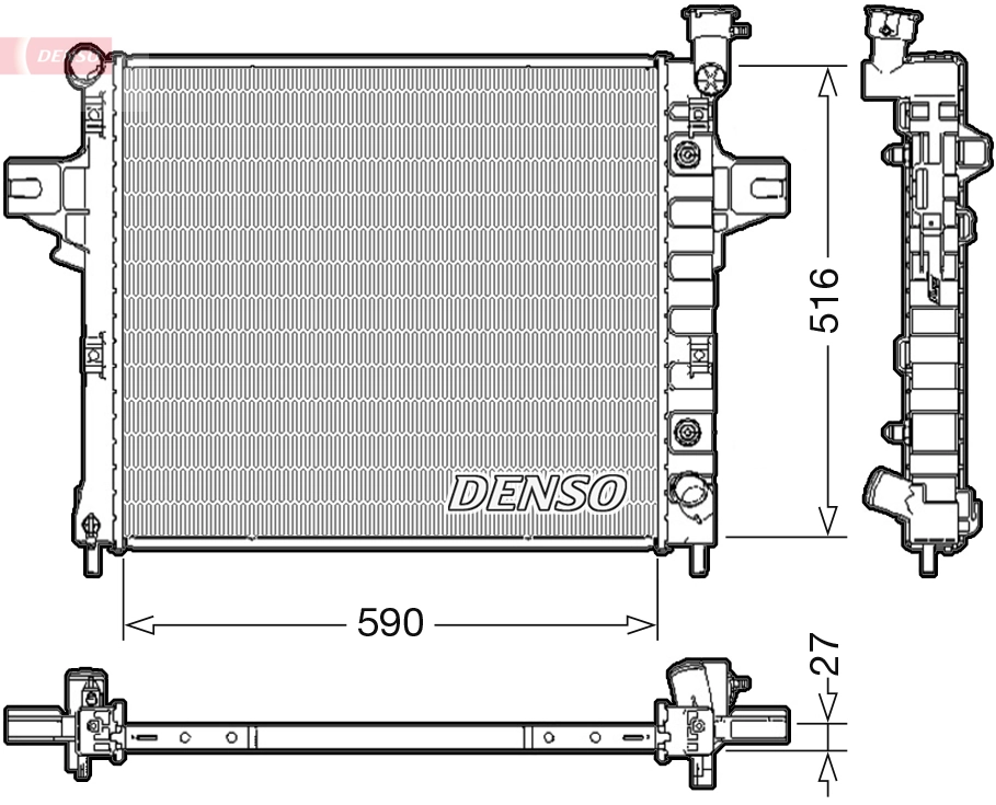 Radiateur, refroidissement du moteur DENSO DRM06031