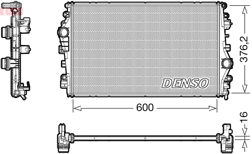 Radiateur, refroidissement du moteur DENSO DRM01009