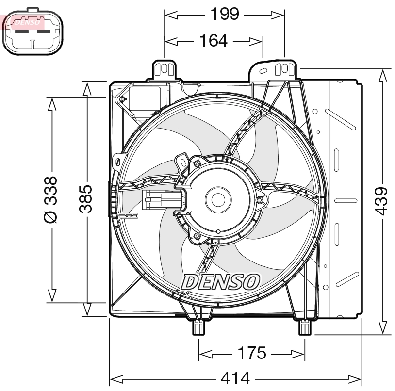 Ventilateur, refroidissement du moteur DENSO DER07011