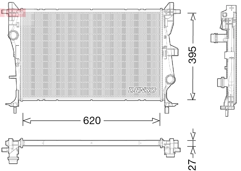 Radiateur, refroidissement du moteur DENSO DRM06038