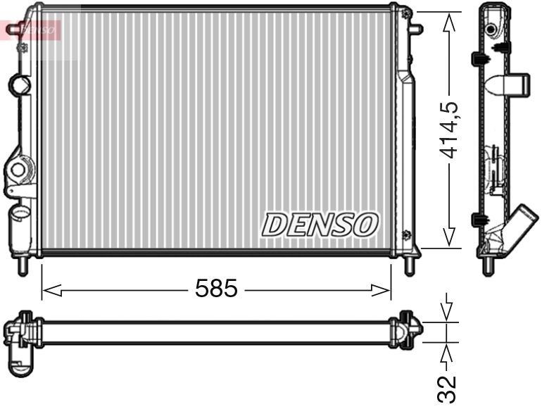Radiateur, refroidissement du moteur DENSO DRM23034