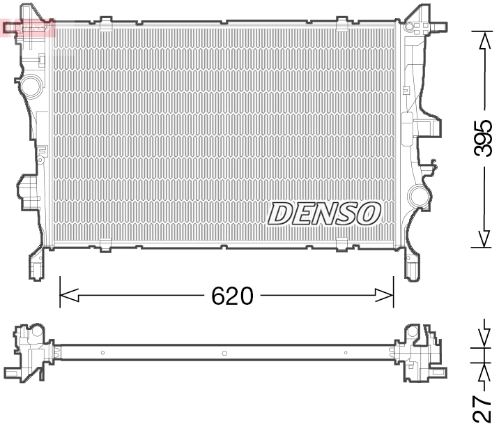 Radiateur, refroidissement du moteur DENSO DRM09045