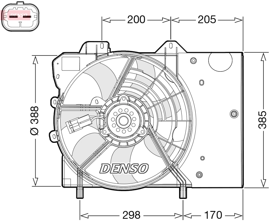 Ventilateur, refroidissement du moteur DENSO DER21024