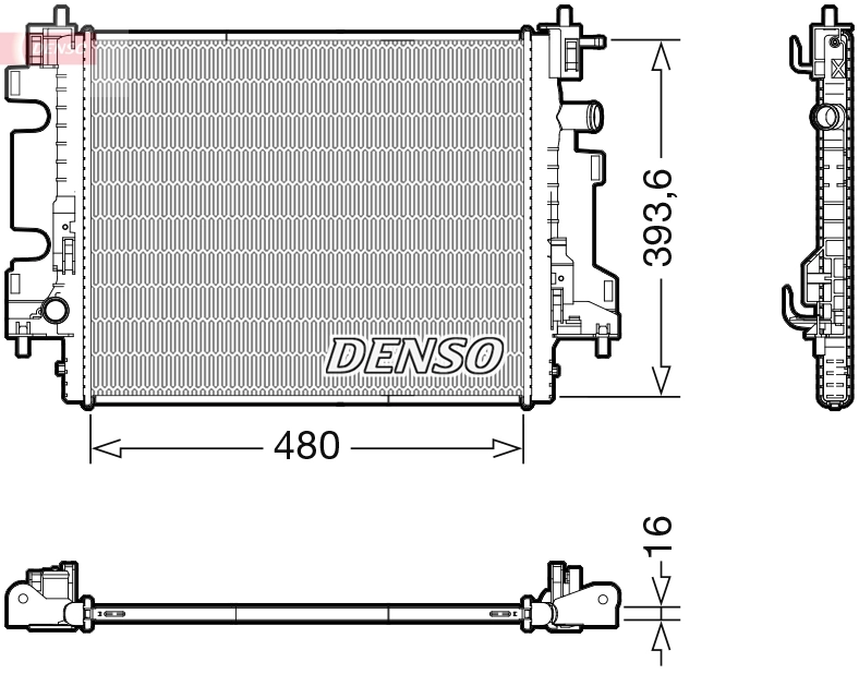 Radiateur, refroidissement du moteur DENSO DRM23113
