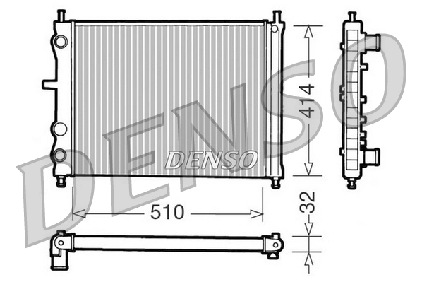 Radiateur, refroidissement du moteur DENSO DRM09020