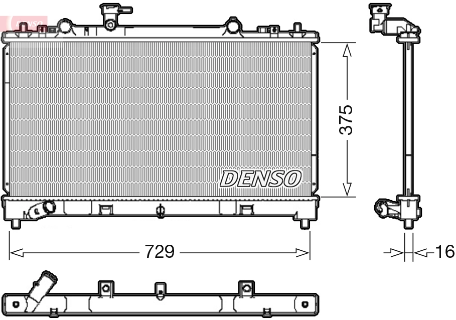 Radiateur, refroidissement du moteur DENSO DRM44038