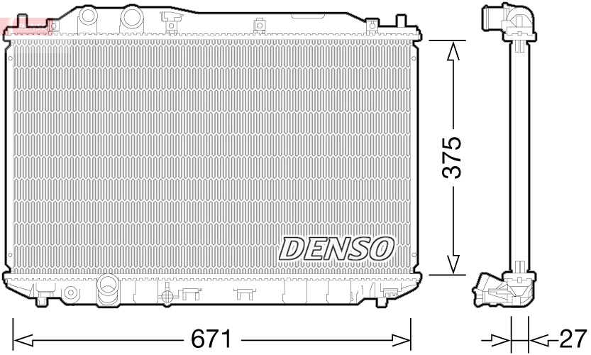 Radiateur, refroidissement du moteur DENSO DRM40029