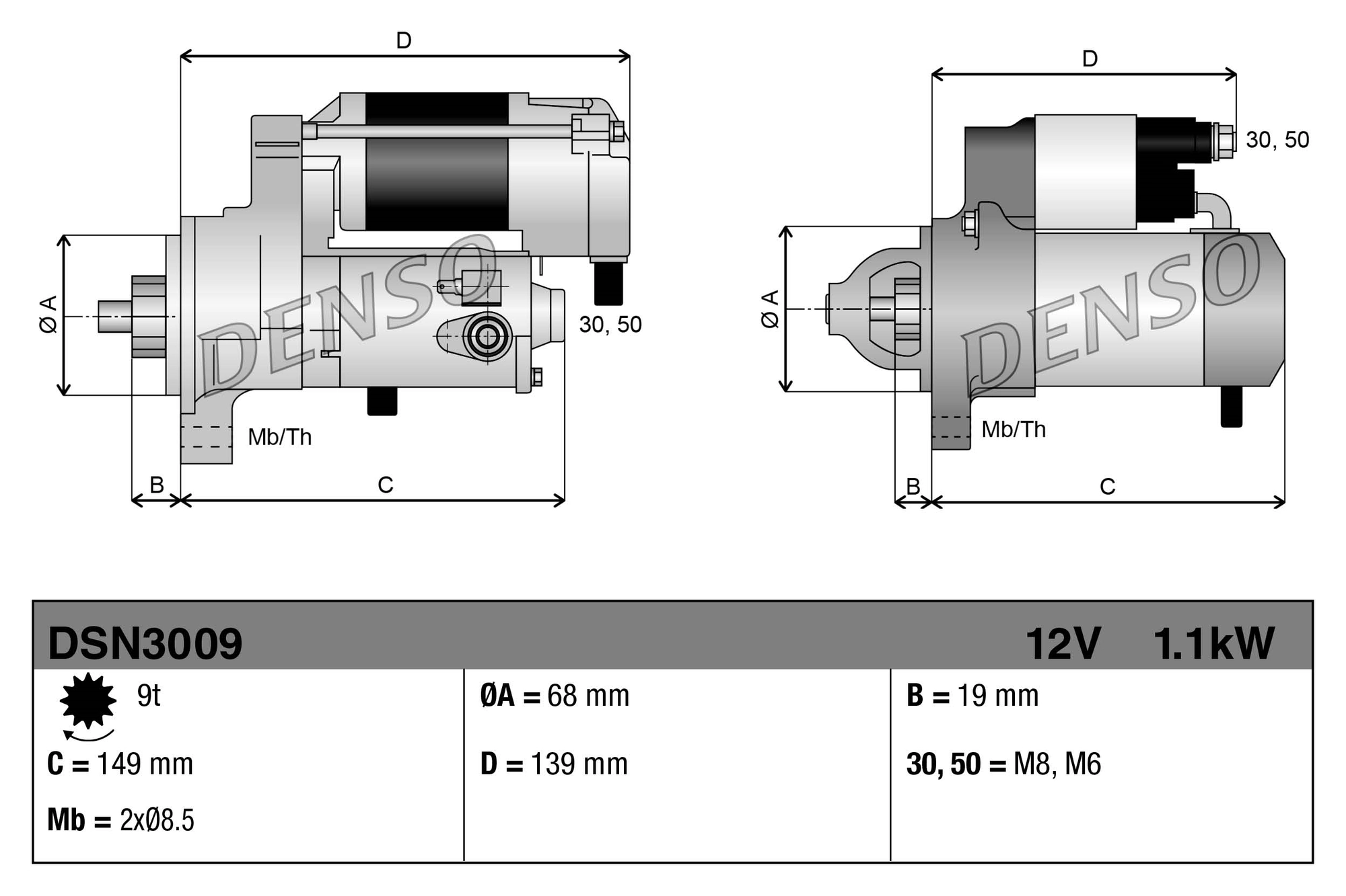 Démarreur DENSO DSN3009