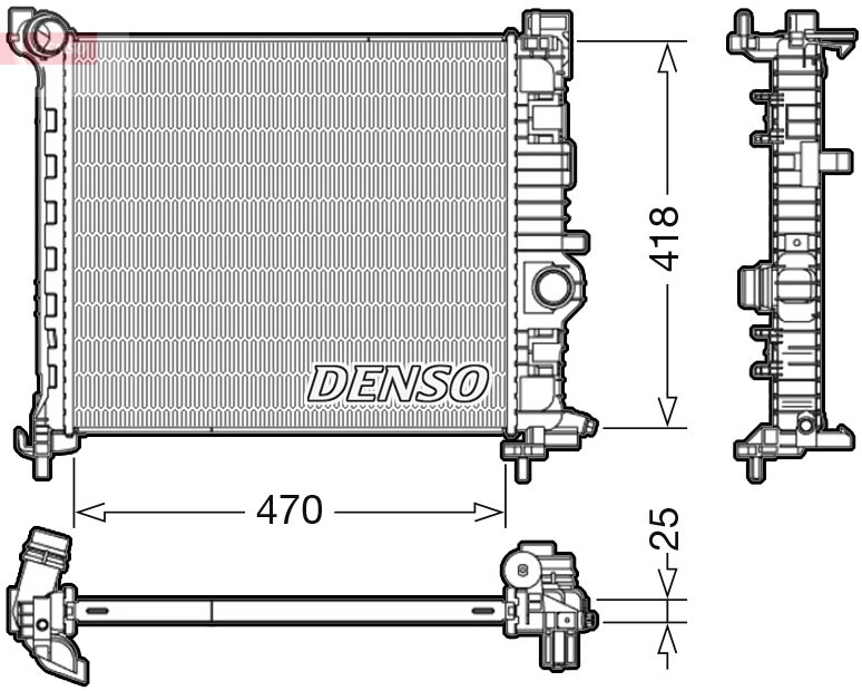 Radiateur, refroidissement du moteur DENSO DRM20115