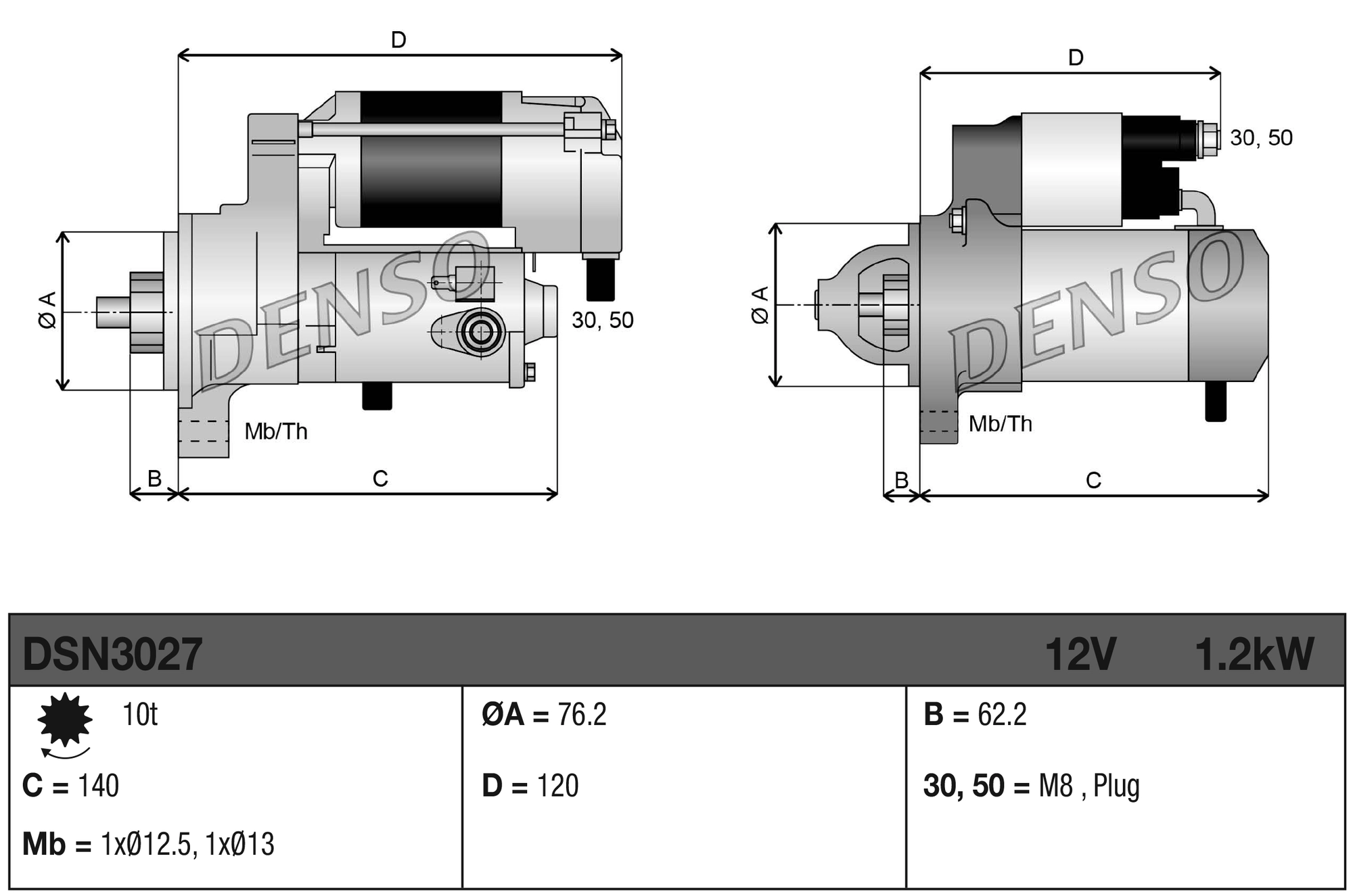 Démarreur DENSO DSN3027