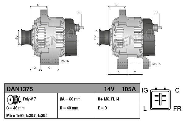 DENSO DAN1375 — Генератор