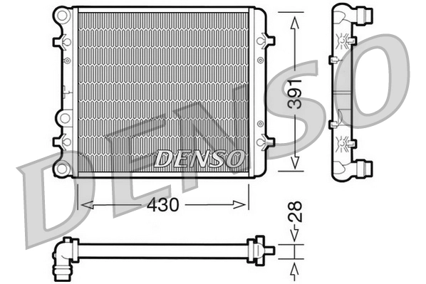 Radiateur, refroidissement du moteur DENSO DRM32002
