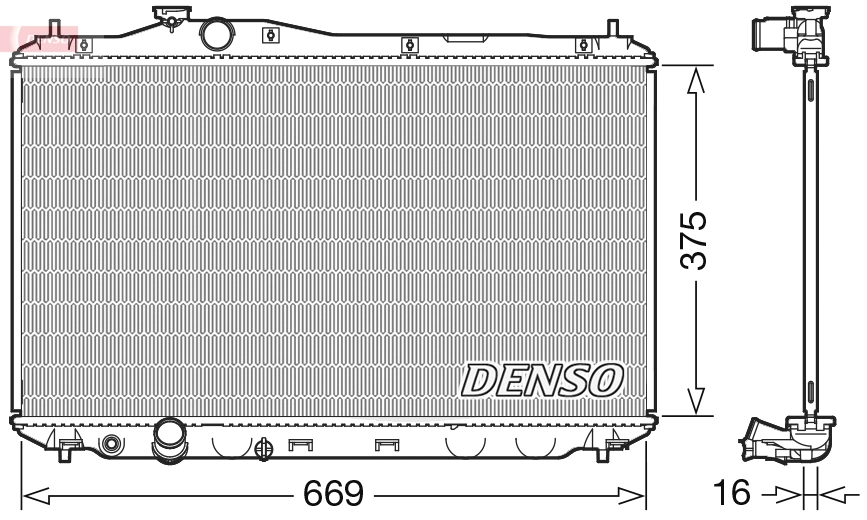 Radiateur, refroidissement du moteur DENSO DRM40042