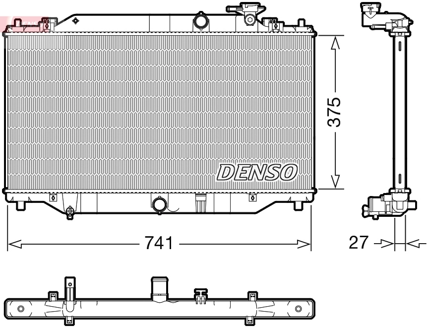 Radiateur, refroidissement du moteur DENSO DRM44049