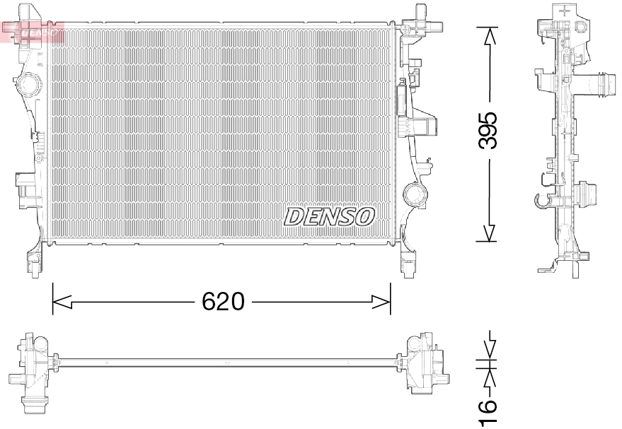 Radiateur, refroidissement du moteur DENSO DRM09044