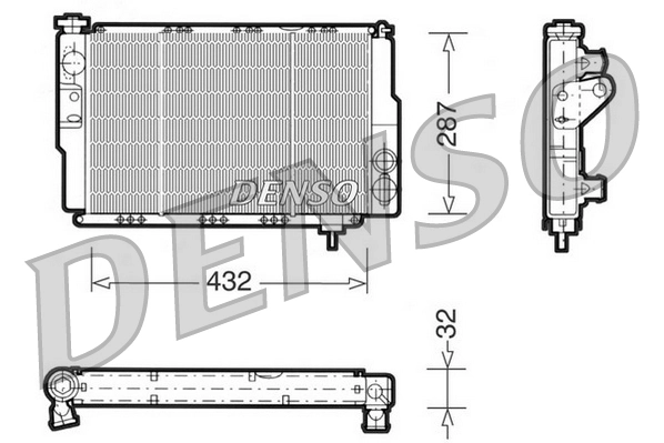 Radiateur, refroidissement du moteur DENSO DRM23040