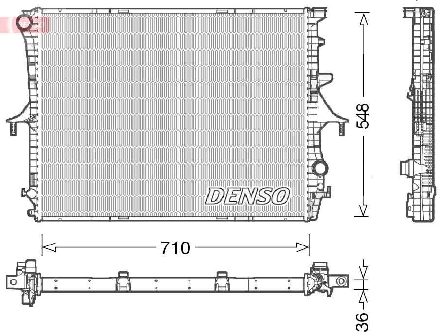 Radiateur, refroidissement du moteur DENSO DRM02026