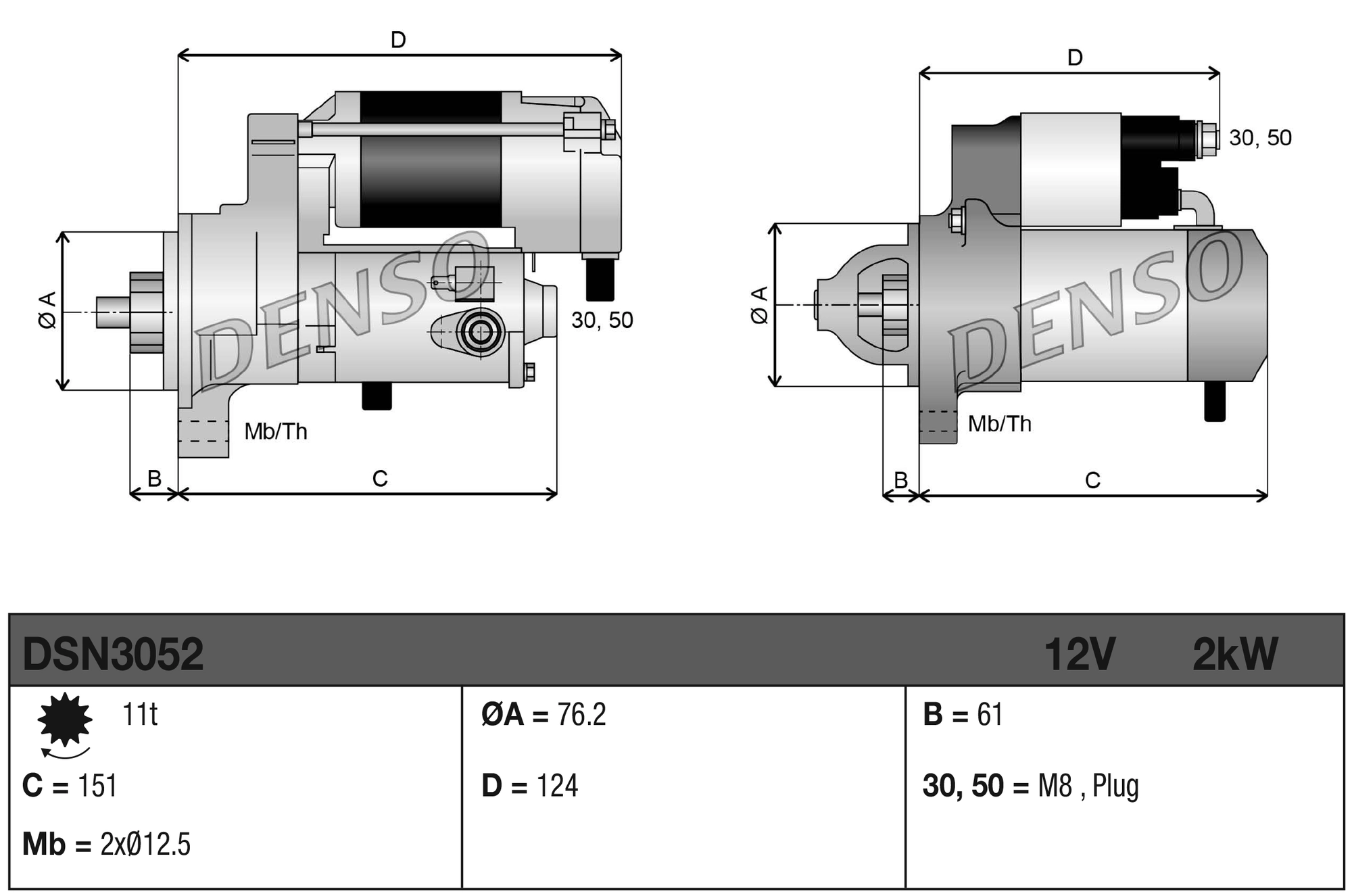 Démarreur DENSO DSN3052