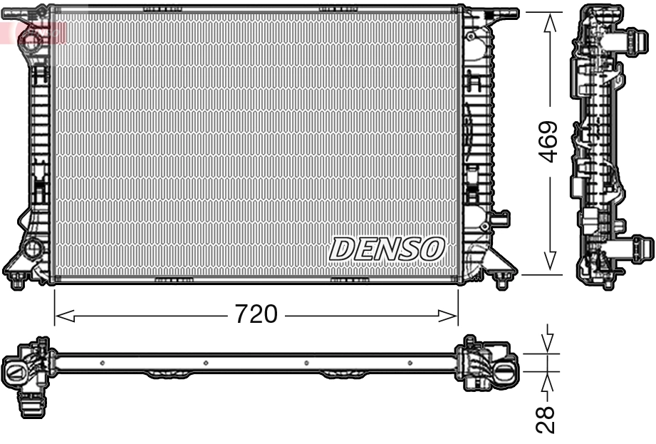 Radiateur, refroidissement du moteur DENSO DRM02022
