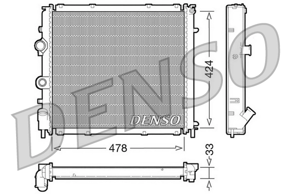 Radiateur, refroidissement du moteur DENSO DRM23030