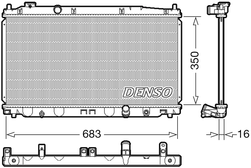 Radiateur, refroidissement du moteur DENSO DRM40035